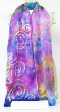 Load image into Gallery viewer, Silk Satin Scarf Lilac Garden
