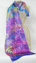 Load image into Gallery viewer, Silk Satin Scarf Lilac Garden
