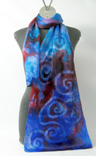 Load image into Gallery viewer, Silk Satin Scarf Celtic Lilac Turquoise Magenta
