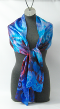 Load image into Gallery viewer, Silk Satin Scarf Celtic Lilac Turquoise Magenta
