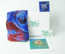 Load image into Gallery viewer, Silk Satin Scarf Celtic Lilac Turquoise Magenta
