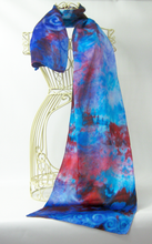 Load image into Gallery viewer, Silk Satin Scarf Celtic Lilac Turquoise Magenta
