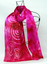 Load image into Gallery viewer, A Silk Satin Scarf Celtic Cranberry Rasberry Fusion
