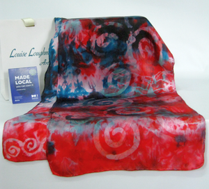 A Silk Satin Celtic Red Aqua