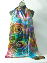 Load image into Gallery viewer, Silk Satin Scarf Celtic Rustic Carnival
