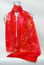 Load image into Gallery viewer, Silk Satin Scarf Celtic Scarlet Flame
