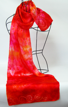 Load image into Gallery viewer, Silk Satin Scarf Celtic Scarlet Flame
