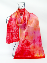 Load image into Gallery viewer, Silk Satin Scarf Celtic Scarlet Sunrise
