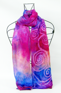 Silk Satin Scarf The Celtic Lilac Sunset