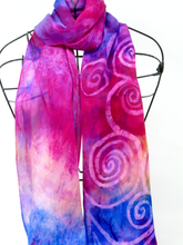 Load image into Gallery viewer, Silk Satin Scarf The Celtic Lilac Sunset
