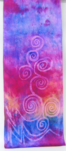 silk_scarf_showing_full_design_spirals_and_chevrons_inspired_by_the stone_carving_designs_found_at_newgrange