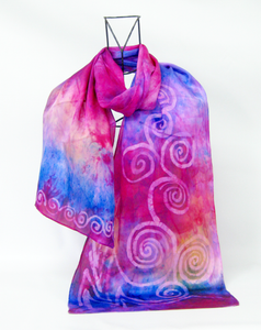 Silk Satin Scarf The Celtic Lilac Sunset