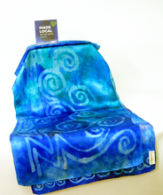 Load image into Gallery viewer, Silk Satin Scarf Turquoise Celtic
