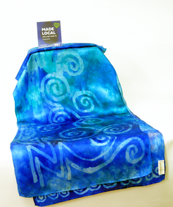 Silk Satin Scarf Turquoise Celtic