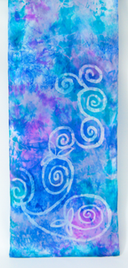Silk Satin Scarf Blue Aqua Celtic