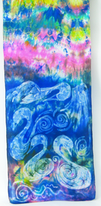 Silk Satin Scarf The Blue Children of Lir