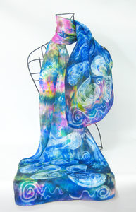 Silk Satin Scarf The Blue Children of Lir