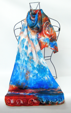 Load image into Gallery viewer, Silk Satin Scarf Celtic Blue Scarlet
