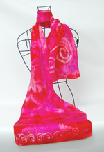 Load image into Gallery viewer, Silk Satin Scarf Celtic Scarlet Fuschia
