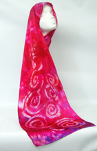 Load image into Gallery viewer, Silk Satin Scarf Celtic Magenta Ruby
