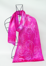 Load image into Gallery viewer, Silk Satin Shawl Celtic Pink festival

