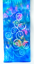 Load image into Gallery viewer, Silk Satin Scarf Celtic Turquoise Aurora
