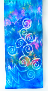 Silk Satin Scarf Celtic Turquoise Aurora