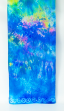 Load image into Gallery viewer, Silk Satin Scarf Celtic Turquoise Aurora

