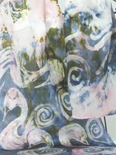Load image into Gallery viewer, Silk Satin Scarf The Children of Lir in Grey and Pink
