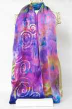 Load image into Gallery viewer, Silk Satin Scarf Lilac Garden
