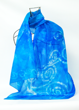Load image into Gallery viewer, Silk Scarf Light Weight Celtic Blue Turquoise
