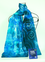 Load image into Gallery viewer, A Hand Painted Silk Scarf Celtic Teal Aqua
