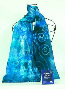 A Hand Painted Silk Scarf Celtic Teal Aqua