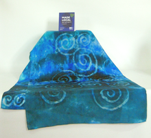 Load image into Gallery viewer, A Hand Painted Silk Scarf Celtic Teal Aqua
