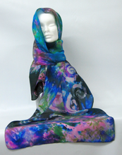 Load image into Gallery viewer, A Hand Painted Silk Scarfl Celtic Aurora Sky
