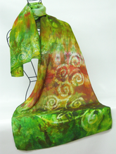 Load image into Gallery viewer, Silk Scarf Celtic Autumn Green

