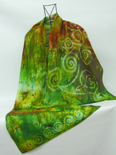 Load image into Gallery viewer, Silk Scarf Celtic Autumn Green
