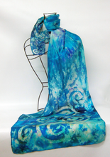 Load image into Gallery viewer, Silk Scarf Celtic Teal Dream
