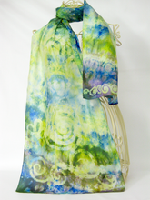 Load image into Gallery viewer, Silk Scarf Celtic Water_corn_blossom

