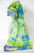 Load image into Gallery viewer, Silk Scarf Celtic Water_corn_blossom
