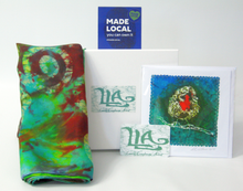 Load image into Gallery viewer, Silk Scarf Celtic Green Apple Forrest
