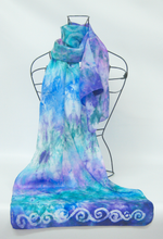 Load image into Gallery viewer, Silk Scarf Celtic Green Lilac
