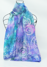 Load image into Gallery viewer, Silk Scarf Celtic Green Lilac
