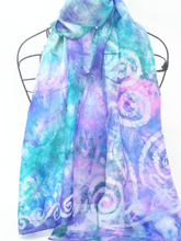 Load image into Gallery viewer, Silk Scarf Celtic Green Lilac

