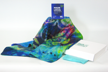 Load image into Gallery viewer, Silk Habotai Scarf Celtic Green Summer Rainbow
