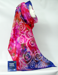 Silk Scarf The Celtic Lilac Magenta Rose Garden
