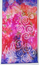 Load image into Gallery viewer, Silk Scarf The Celtic Lilac Magenta Rose Garden

