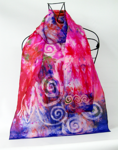 Silk Scarf The Celtic Lilac Magenta Rose Garden