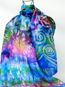 Silk Habotai Scarf Celtic Summer Forrest Garden