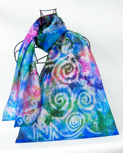 Silk Habotai Scarf Celtic Summer Forrest Garden